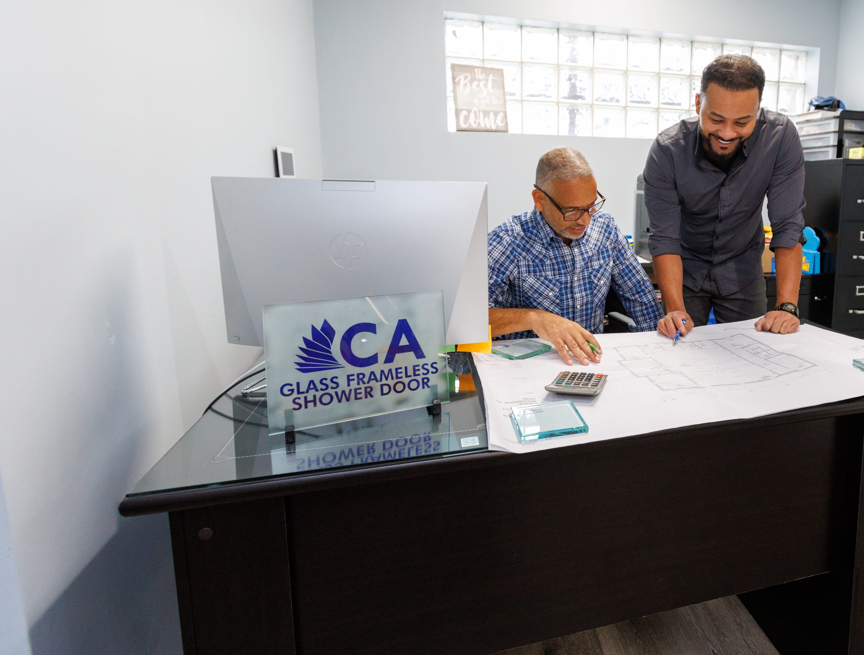 CA Glass team and service truck providing frameless shower door installation across New Jersey