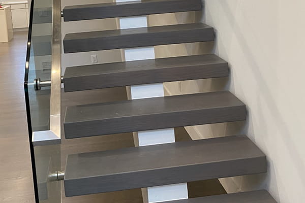 Standoff Glass Railing Stair Design