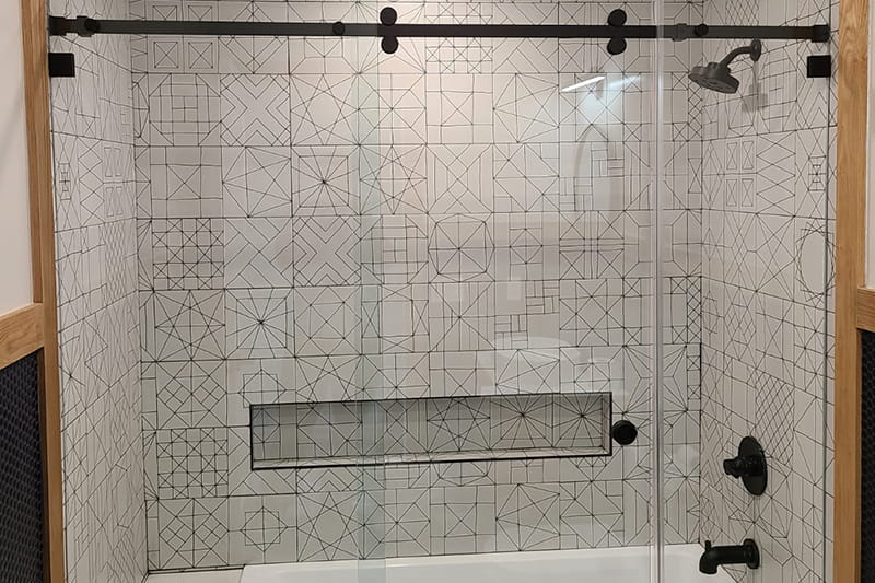 Custom Corner Glass Shower Door by CA Glass