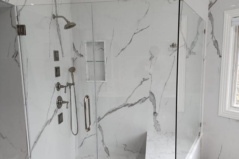 Frameless Sliding Glass Shower Door by CA Glass