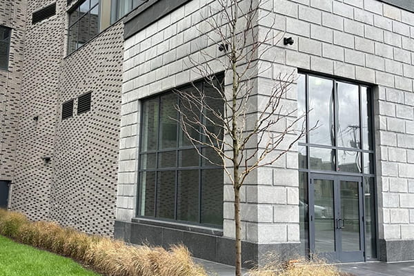 Durable all-glass storefront windows enhancing business visibility