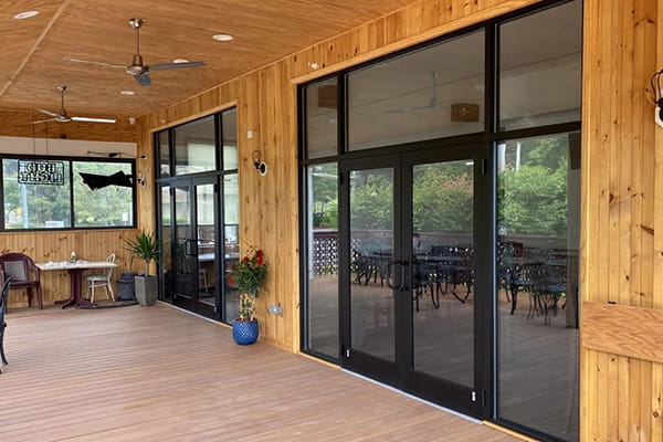 Weather-resistant durable commercial storefront windows