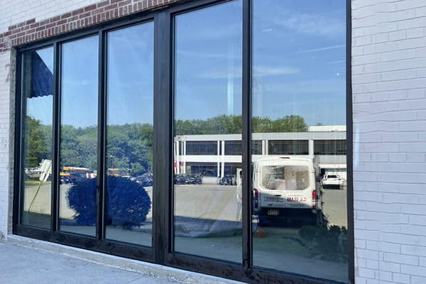 Certified fire-rated storefront windows installation
